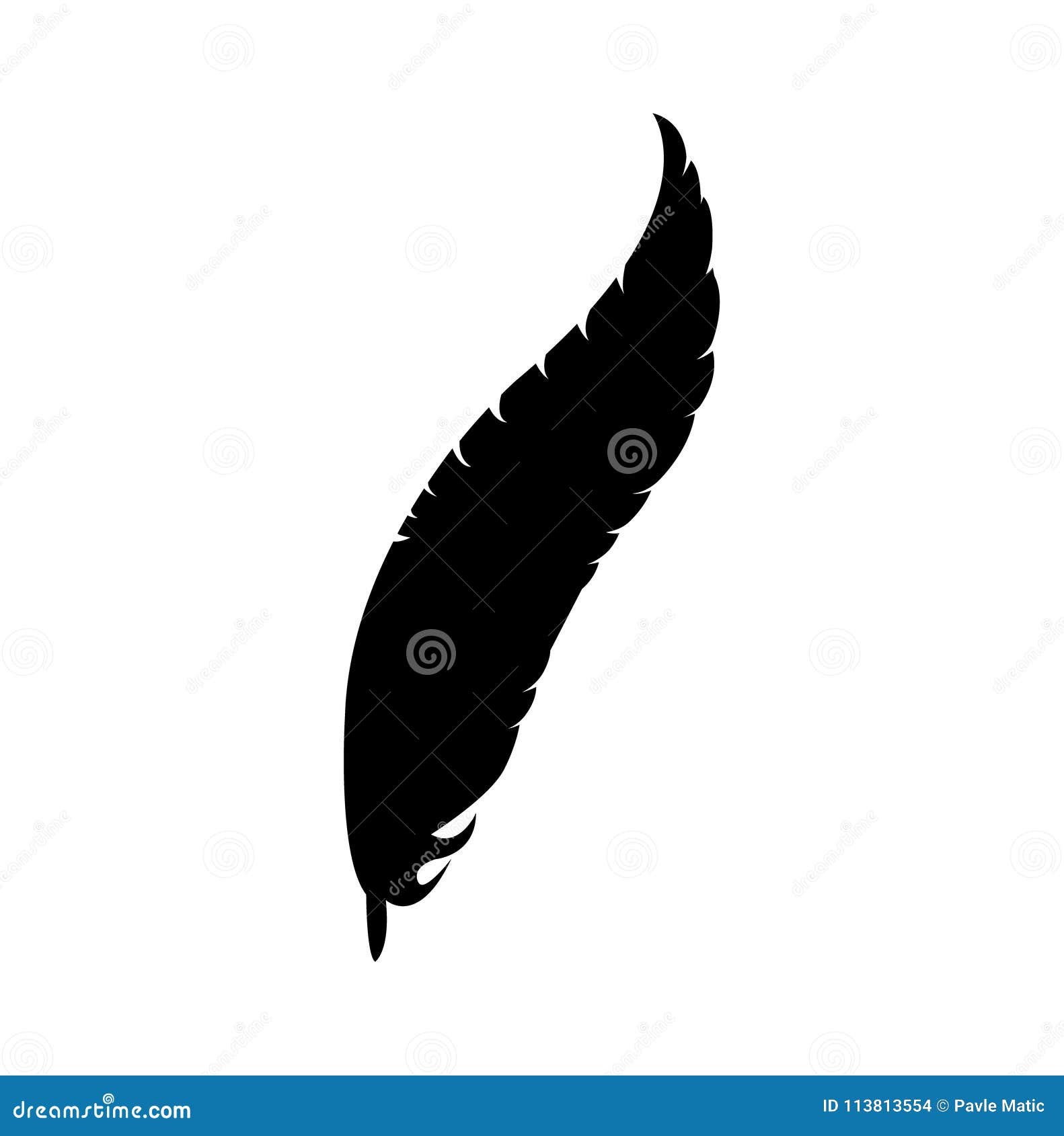 Download Simple, Black Feather Silhouette Stock Vector ...