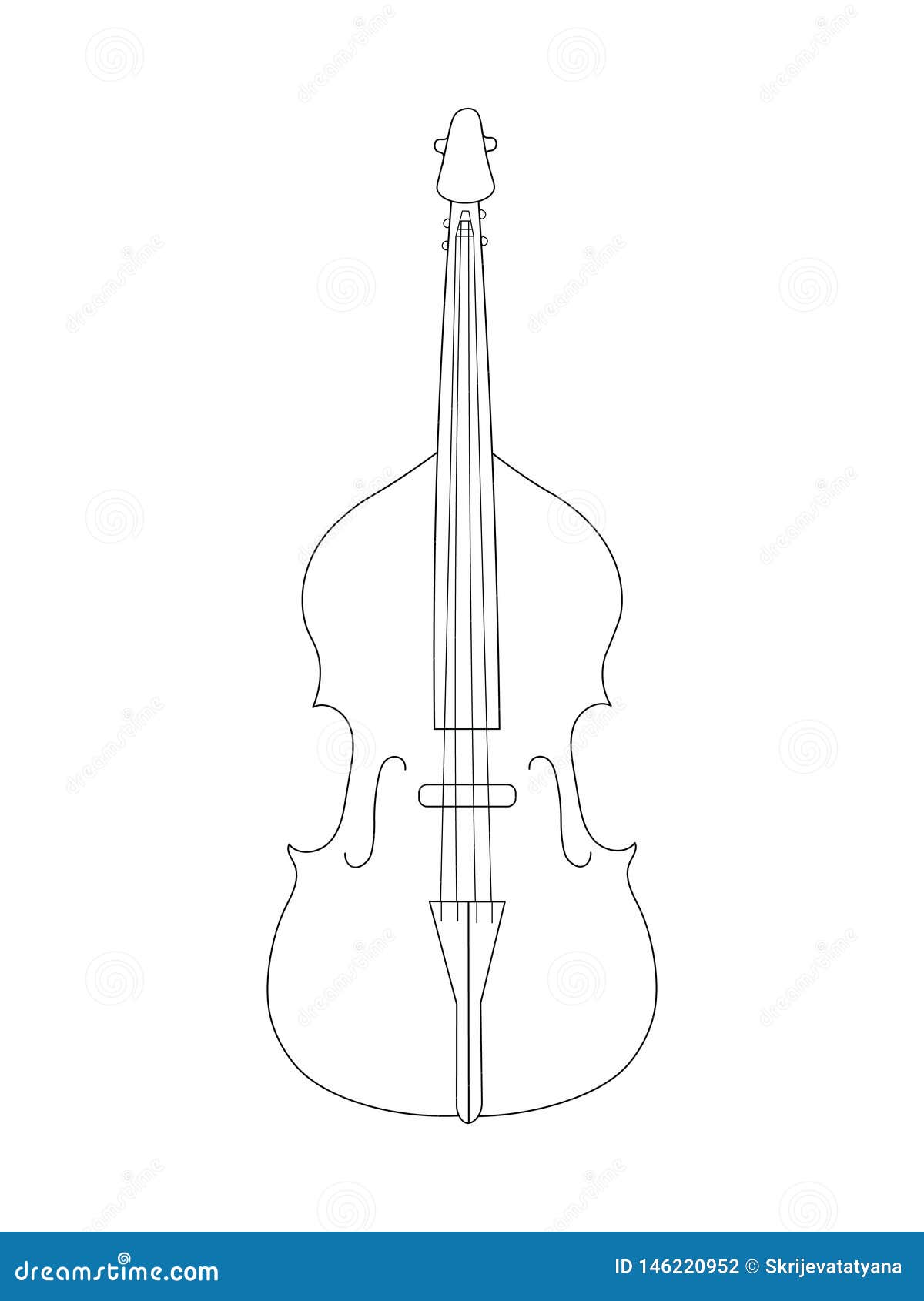 Double bass drawing. | CanStock