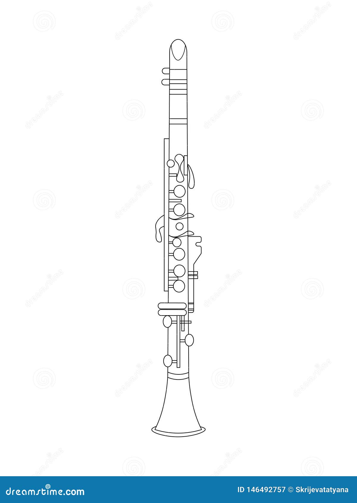 Bass Clarinet Band Instrument Outline Sketch Machine Embroidery Design –  Goldilocks Designs