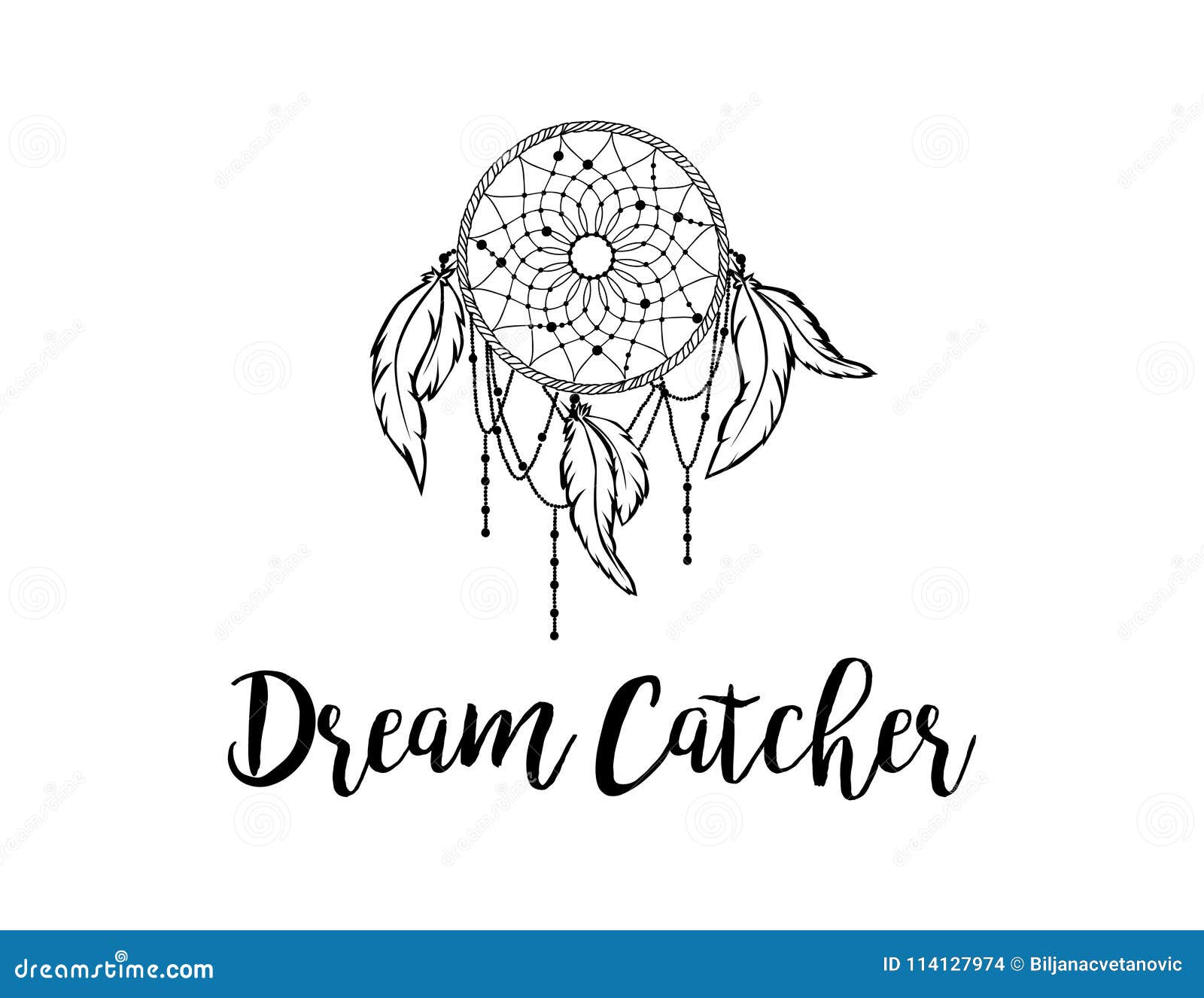 Bohemian Dream Catcher Stock Vector Illustration Of Dream 114127974