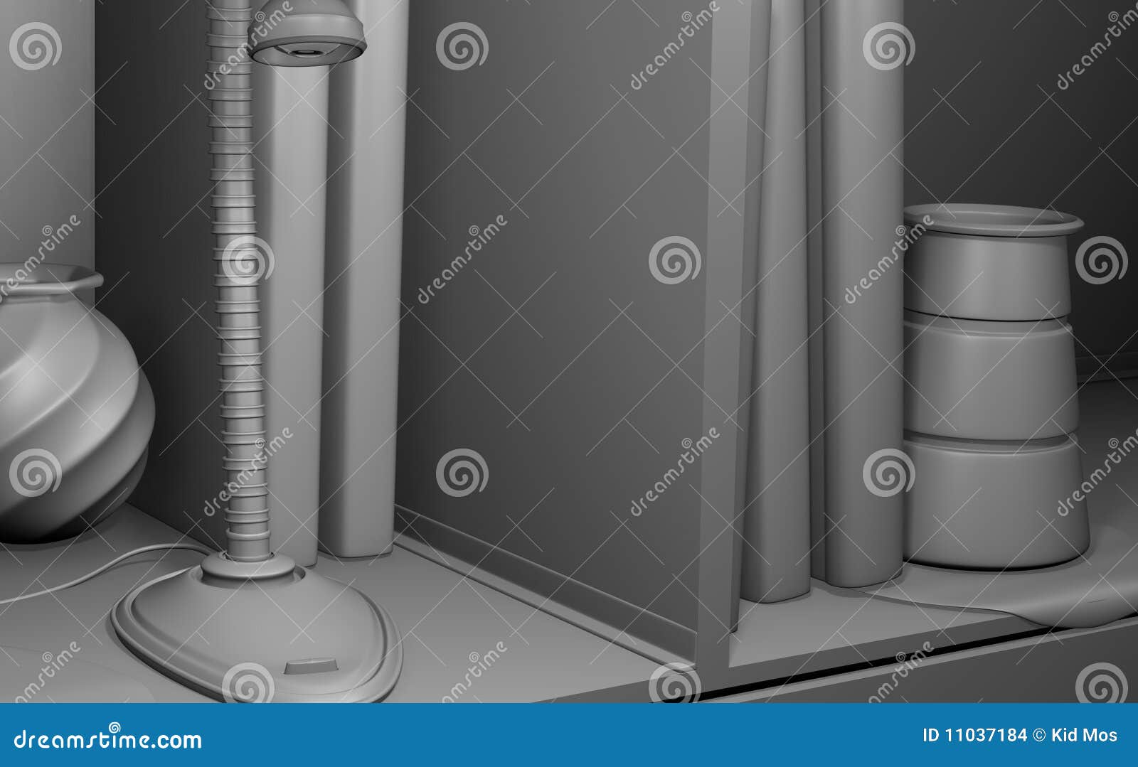 Simple Black and White Shelf Stock Illustration Illustration of read