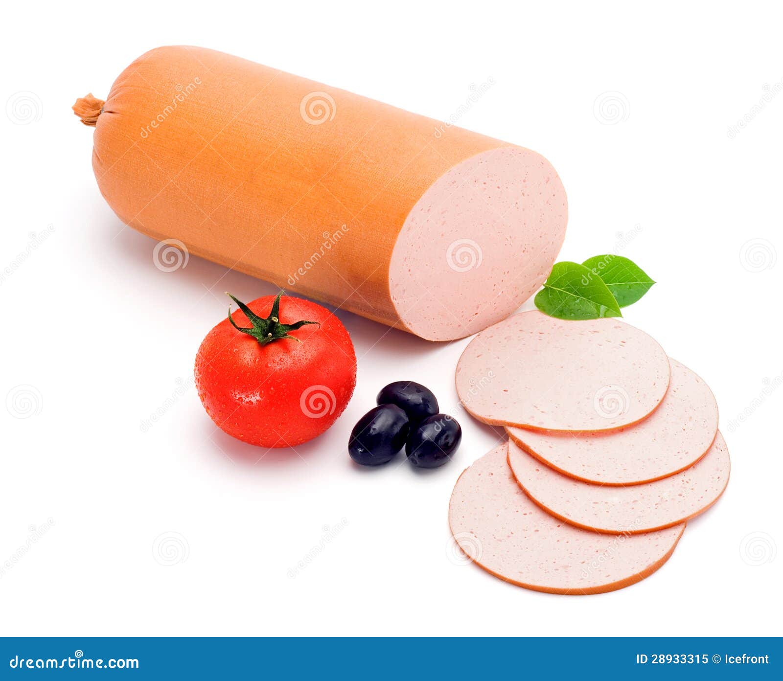 simple bologna sausage and slices