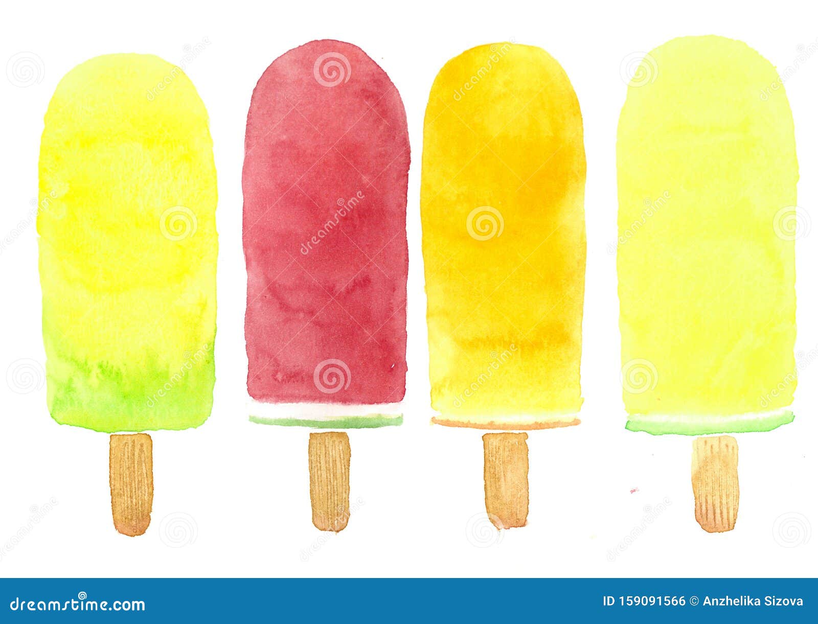 Aquarelle Colorful Simple Ice Cream Drawing Stock Photo Image Of Snack Isolated