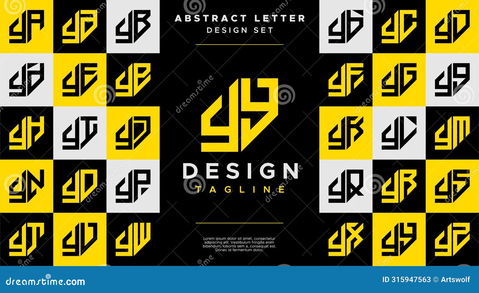 simple business abstract letter y yy logo  set