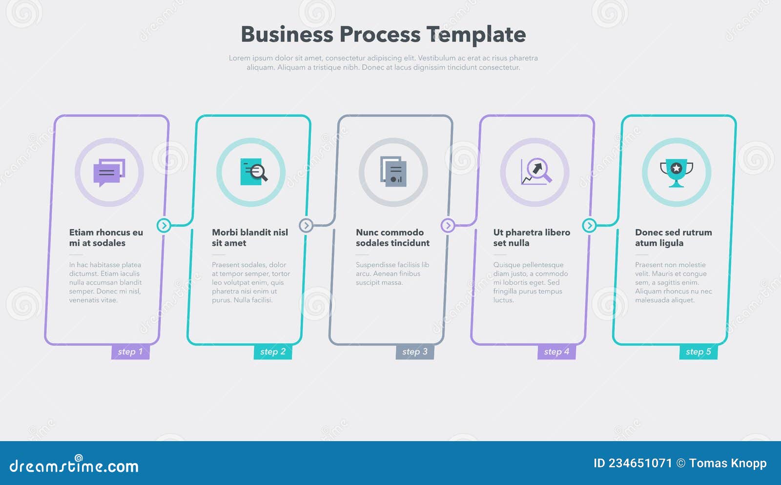 Simple Business Process Template with Five Steps Stock Vector Simple Business Process Template with Five Steps Stock Vector
