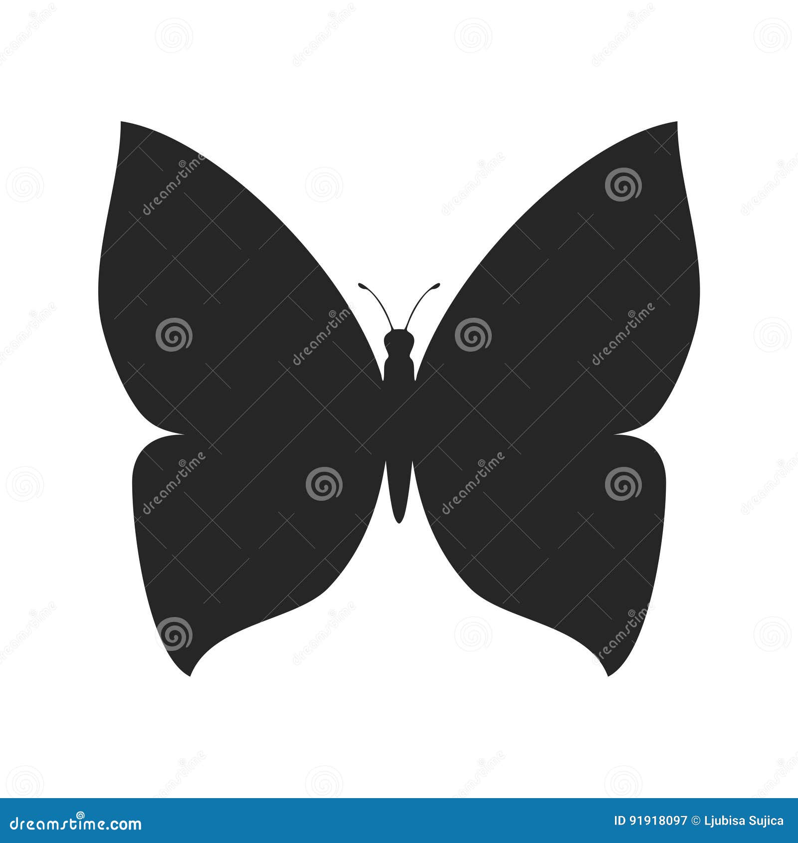 Download Simple Butterfly Silhouette Shape Stock Vector ...