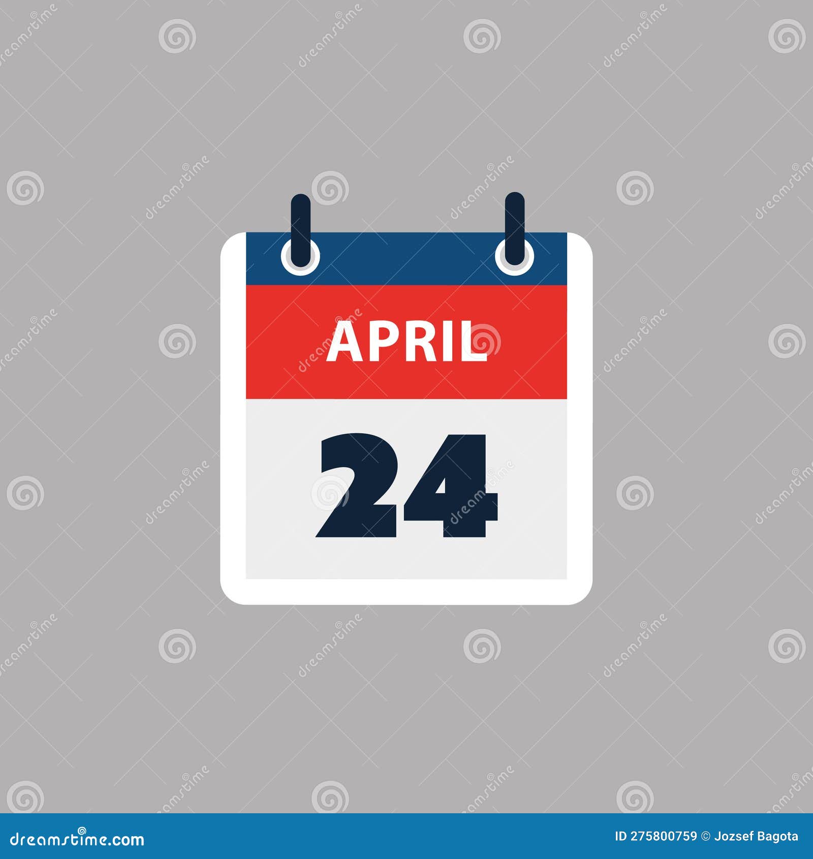 Simple Calendar Page for Day of 24th April - Banner, Graphic Design ...