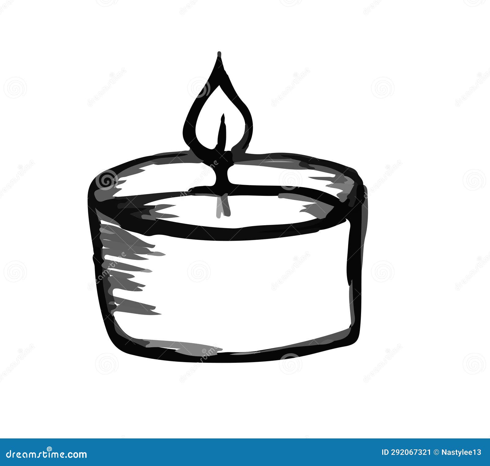 simple candle doodle sketch  