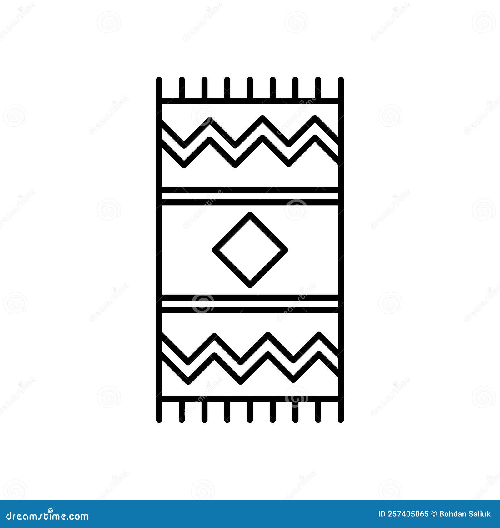 Simple Carpet Outline Vector Black Icon. EPS 10... Linear Pattern on ...