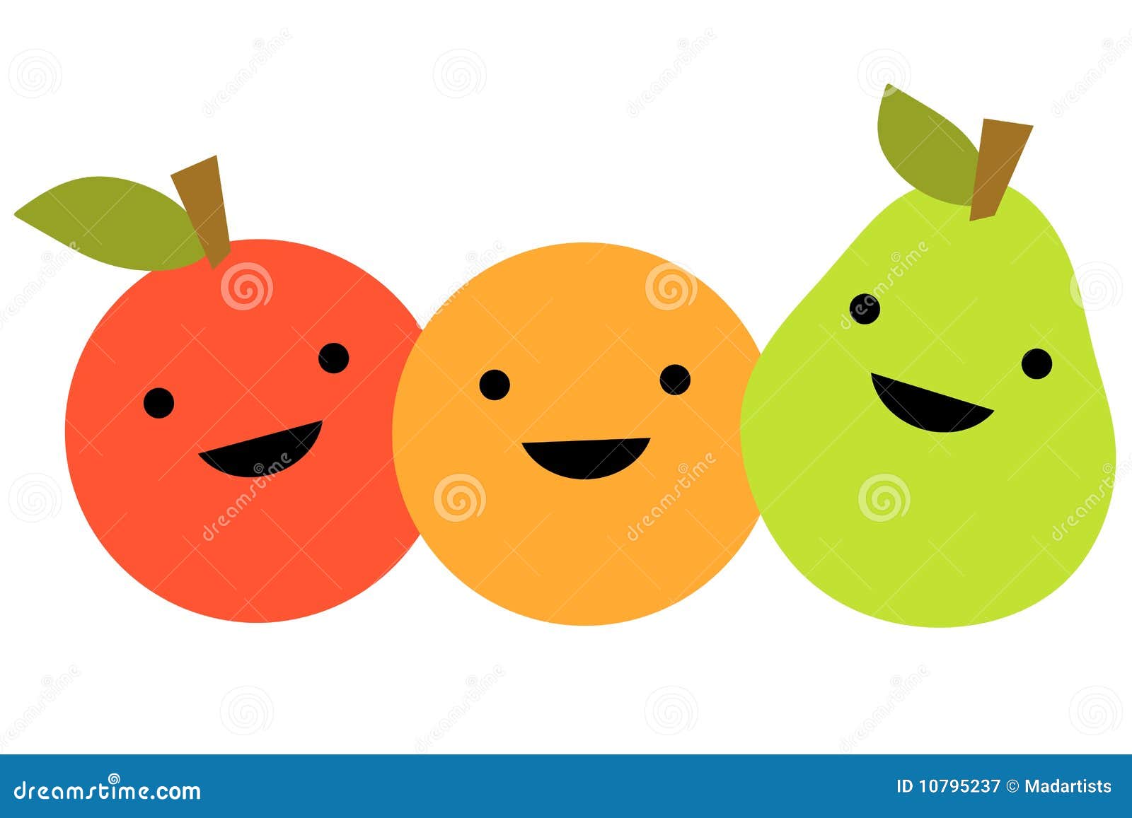 Simple Cartoon Fruit stock illustration. Illustration of orange 10795237