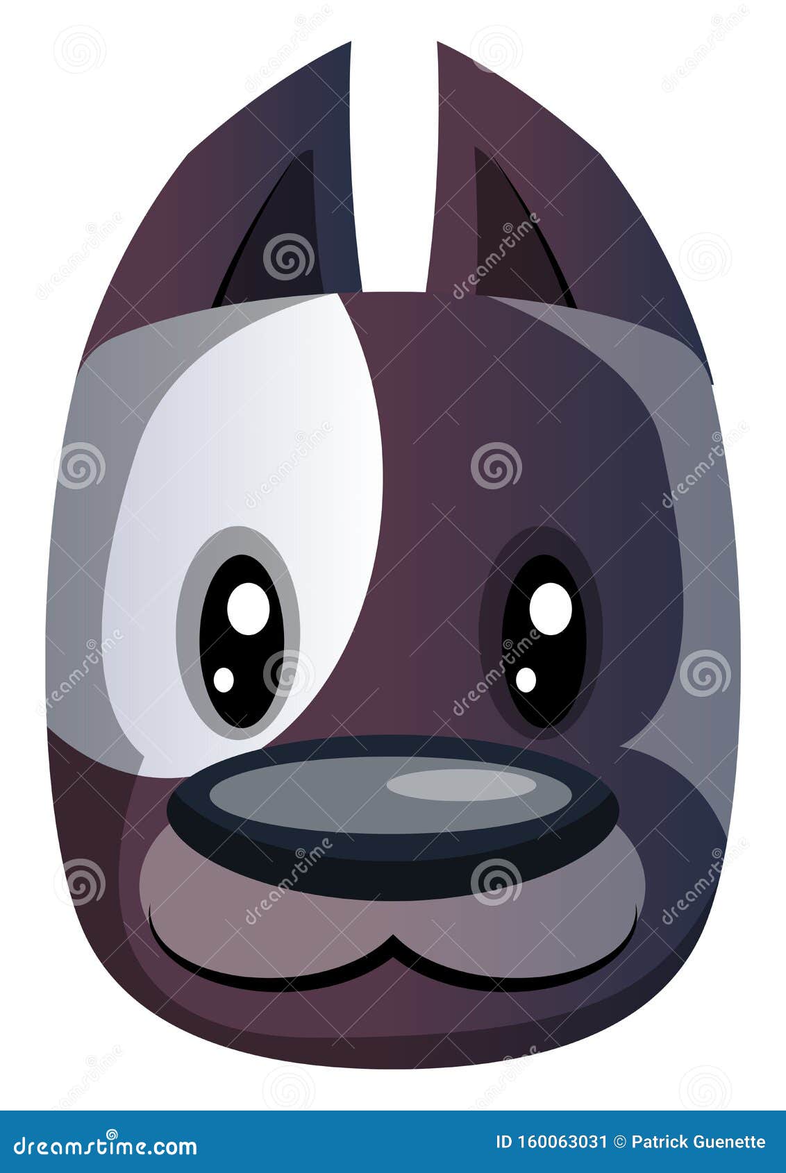 Simple Cartoondark Purple Dog Vector Illsutartion Stock Vector