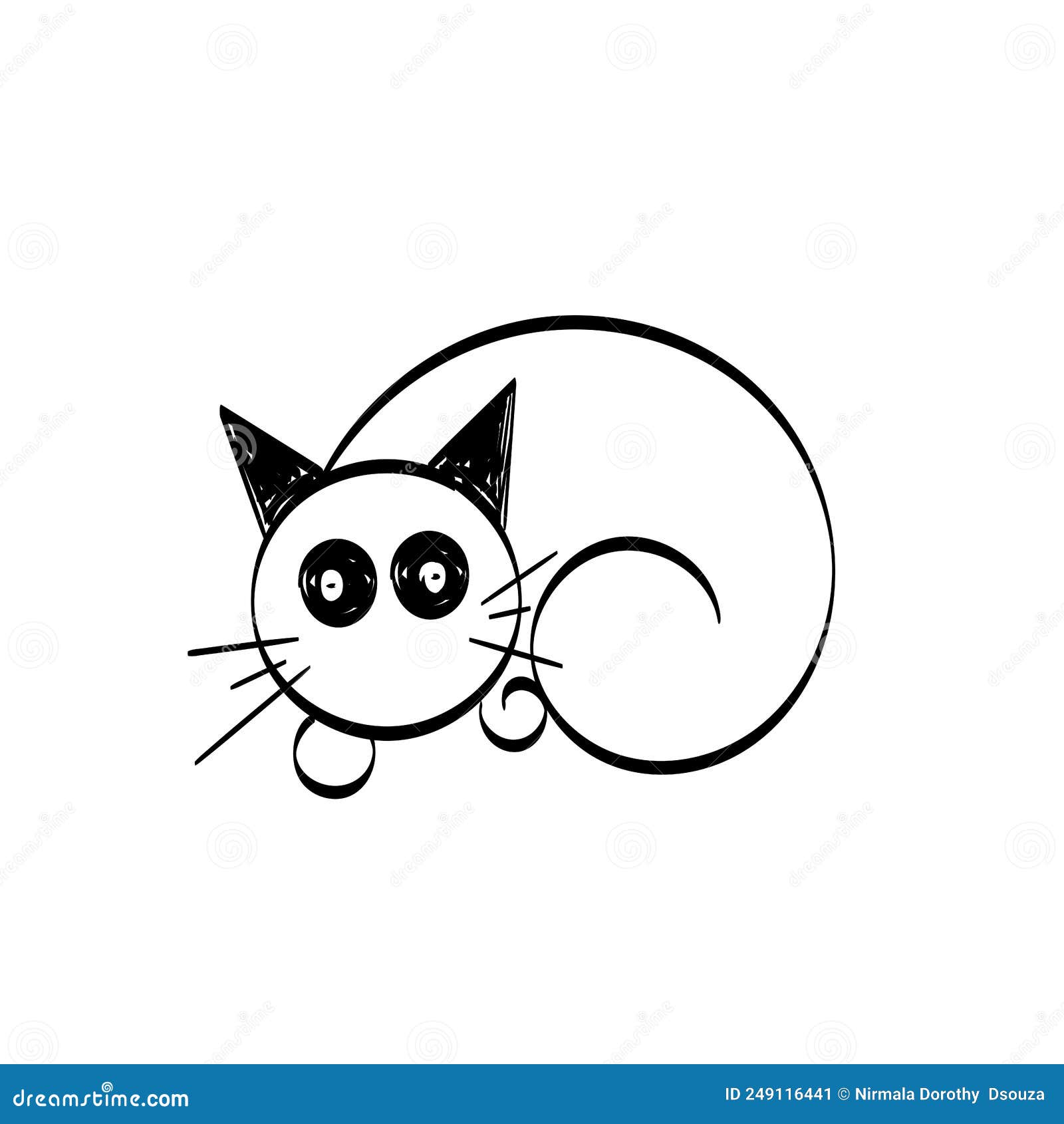 Simple Cat Line Art Design stock vector. Illustration of design