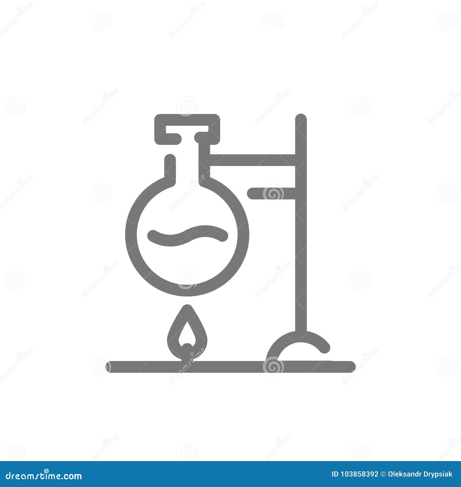 Download Simple Chemical Reaction Line Icon. Flask Over Fire Symbol And Sign Vector Illustration Design ...