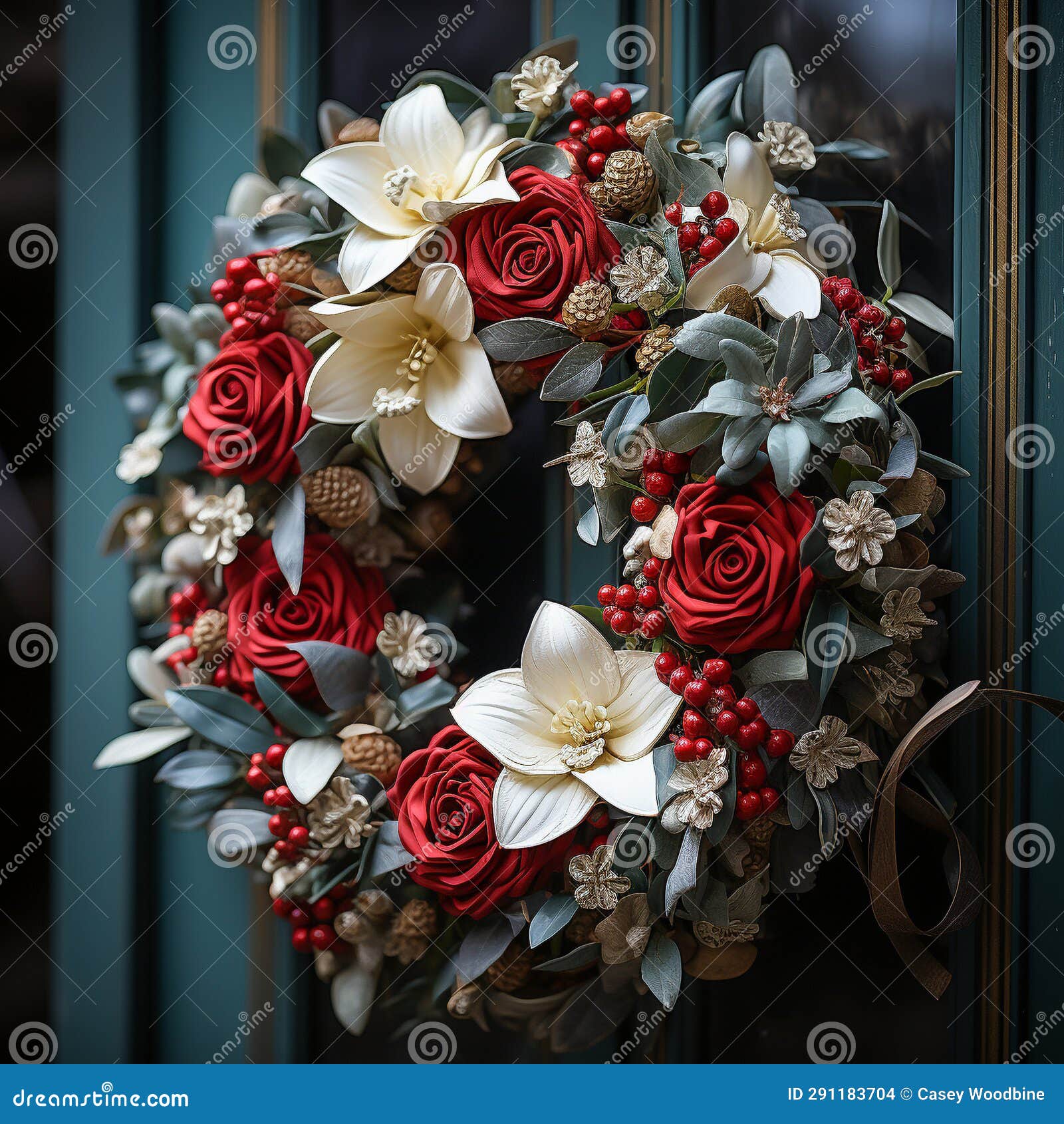 A simple Christmas wreath stock illustration. Illustration of festivity