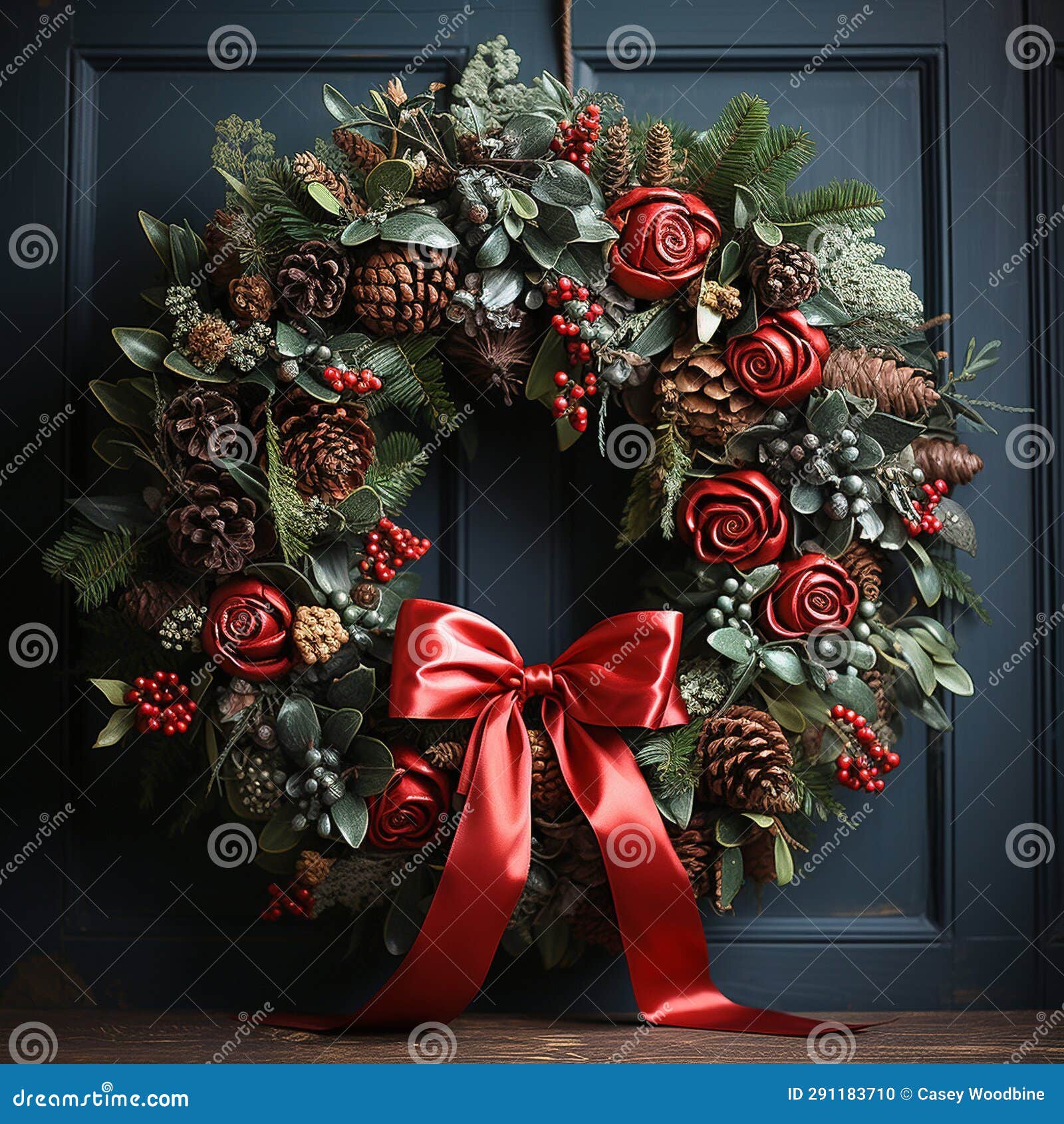 A simple Christmas wreath stock illustration. Illustration of season