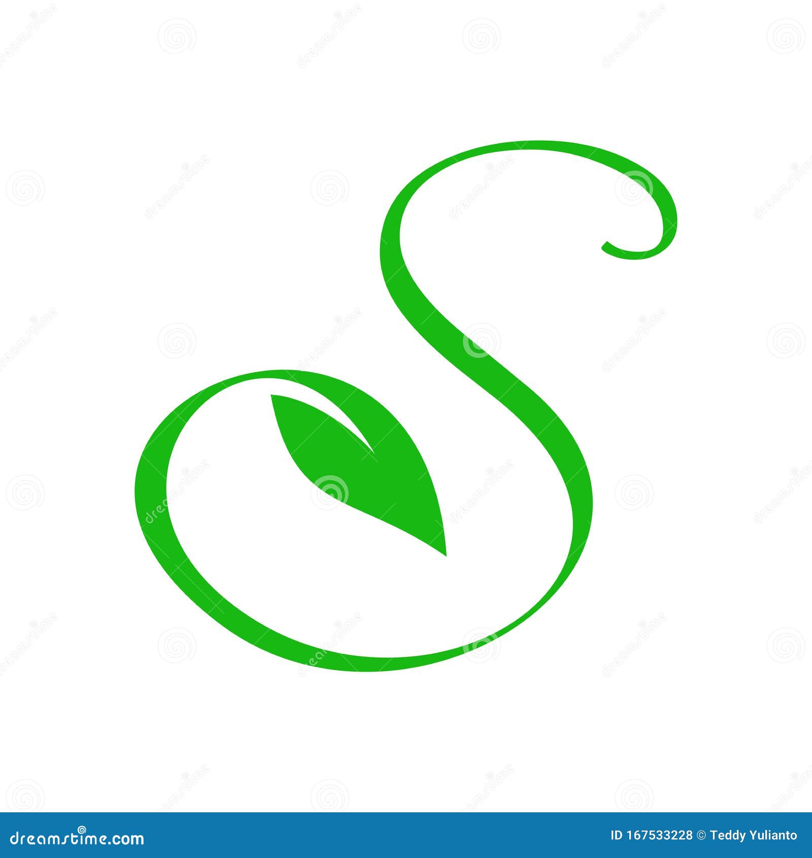 charming logo  initial s leaf