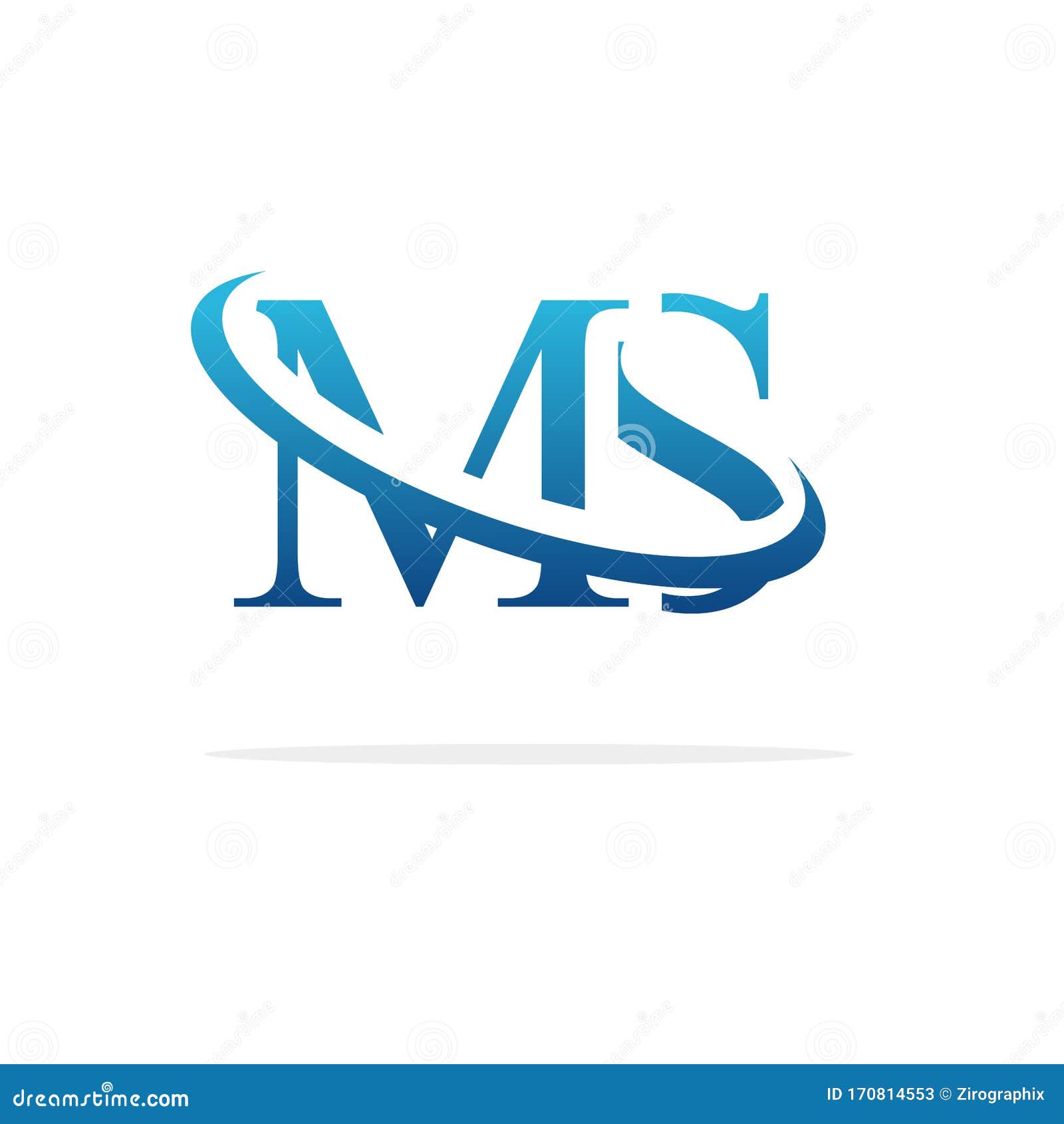 Creative Ms Logo Icon Design Stock Illustration Illustration Of White Blue