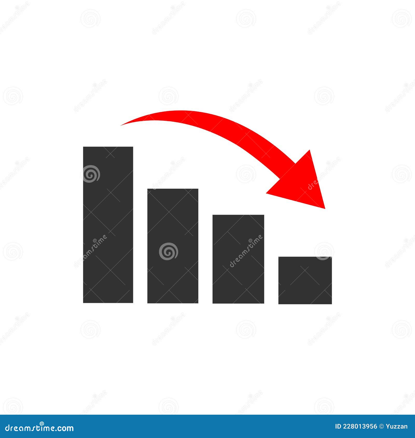 Simple and Clean Decrease Profit with Red Arrow Vector Stock Vector ...