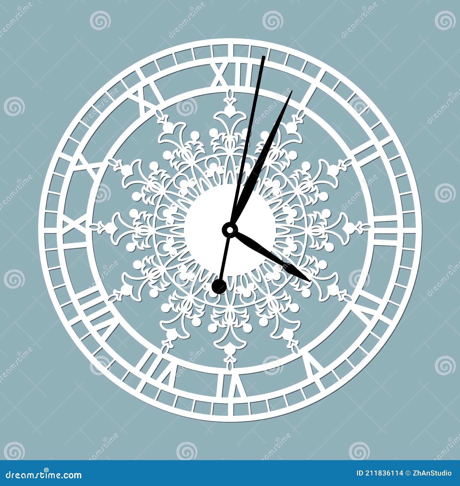 Clock Face Svg - Clock Svg - Clock Template - Roman Numerals Clock