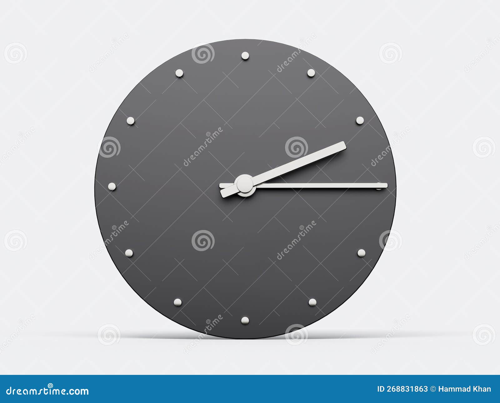 Simple Clock Gray 215 Quarter Past Two O Clock Modern Minimal Clock