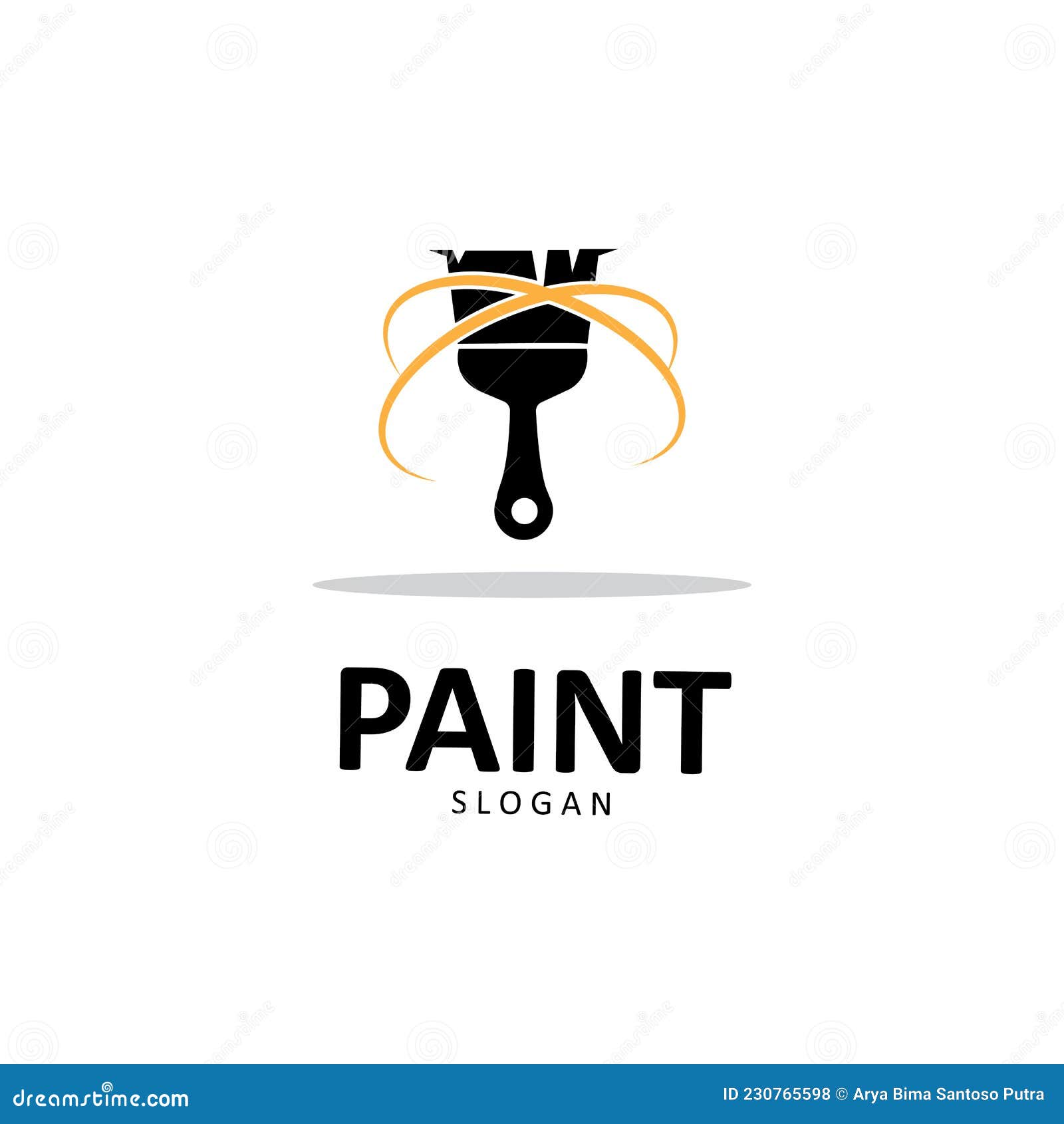 Simple Colored Brush Paint Symbol Vector Logo Stock Vector