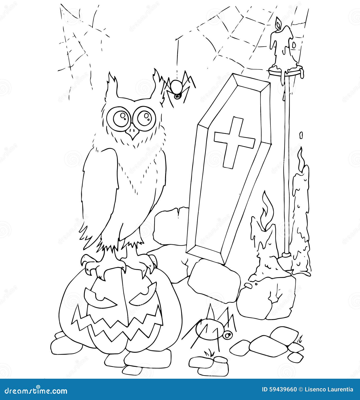 The Simple Coloring For Halloween Theme Made By Hand ...