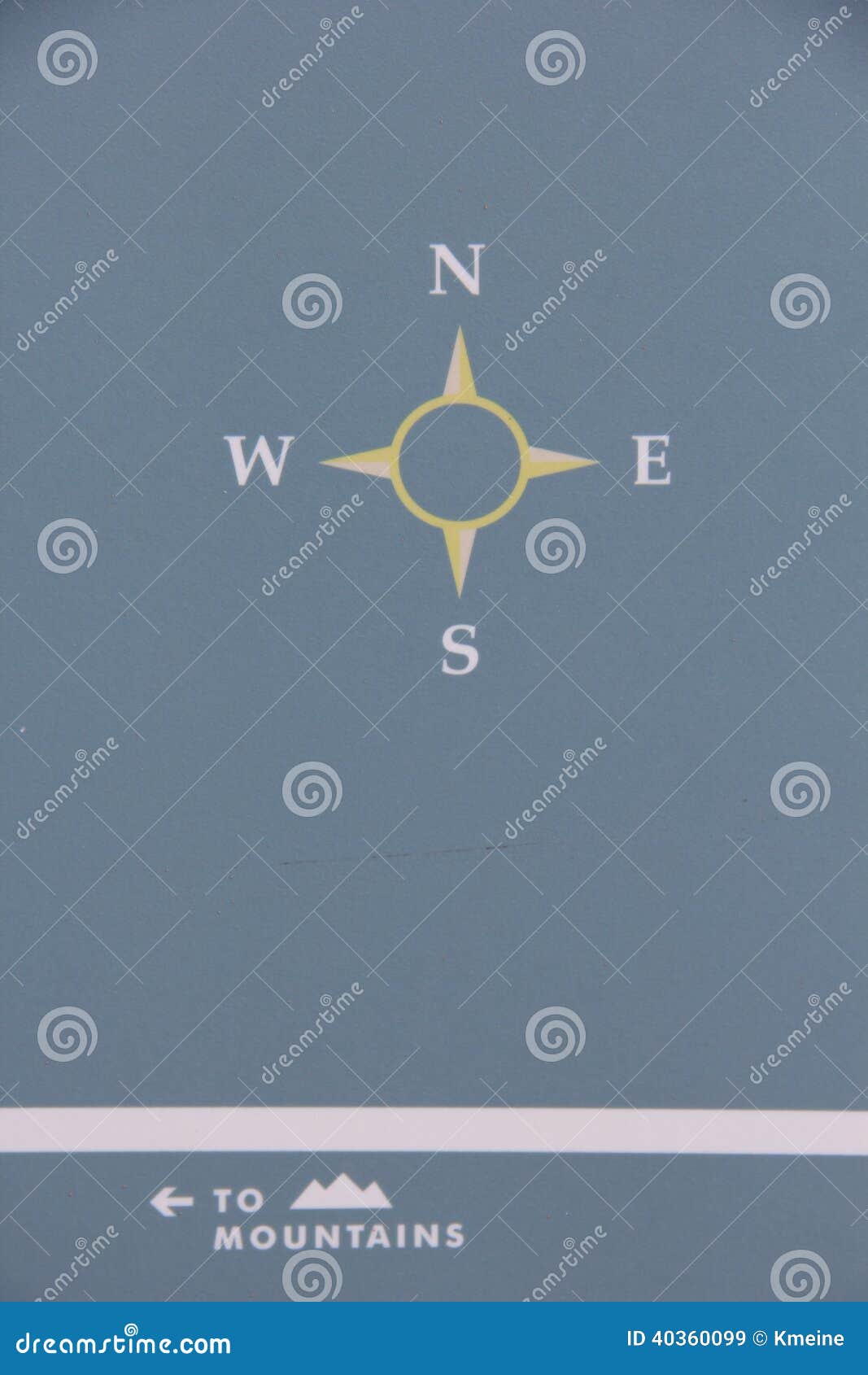 Simple Compass North South East West To Mountains Stock Image - Image