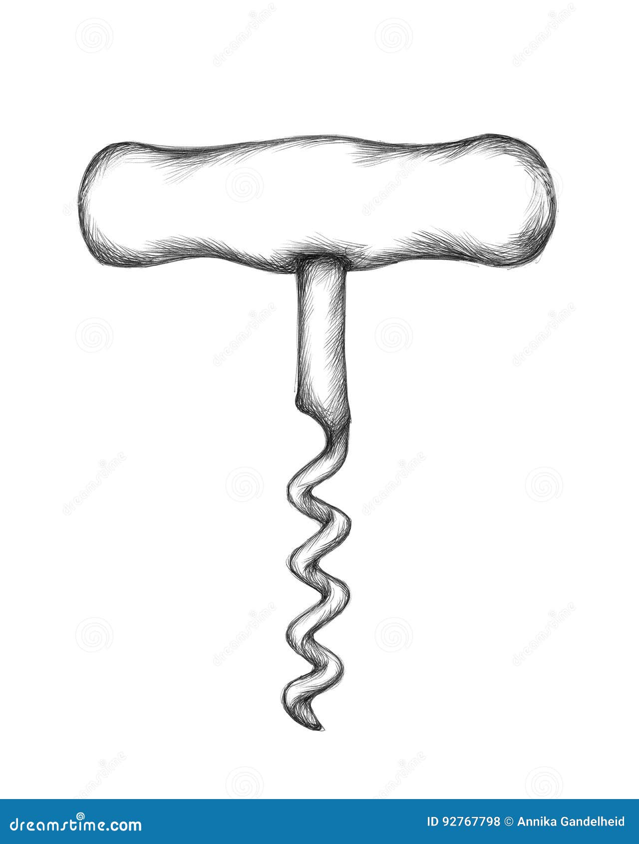 Simple corkscrew stock illustration. Illustration of metal 92767798