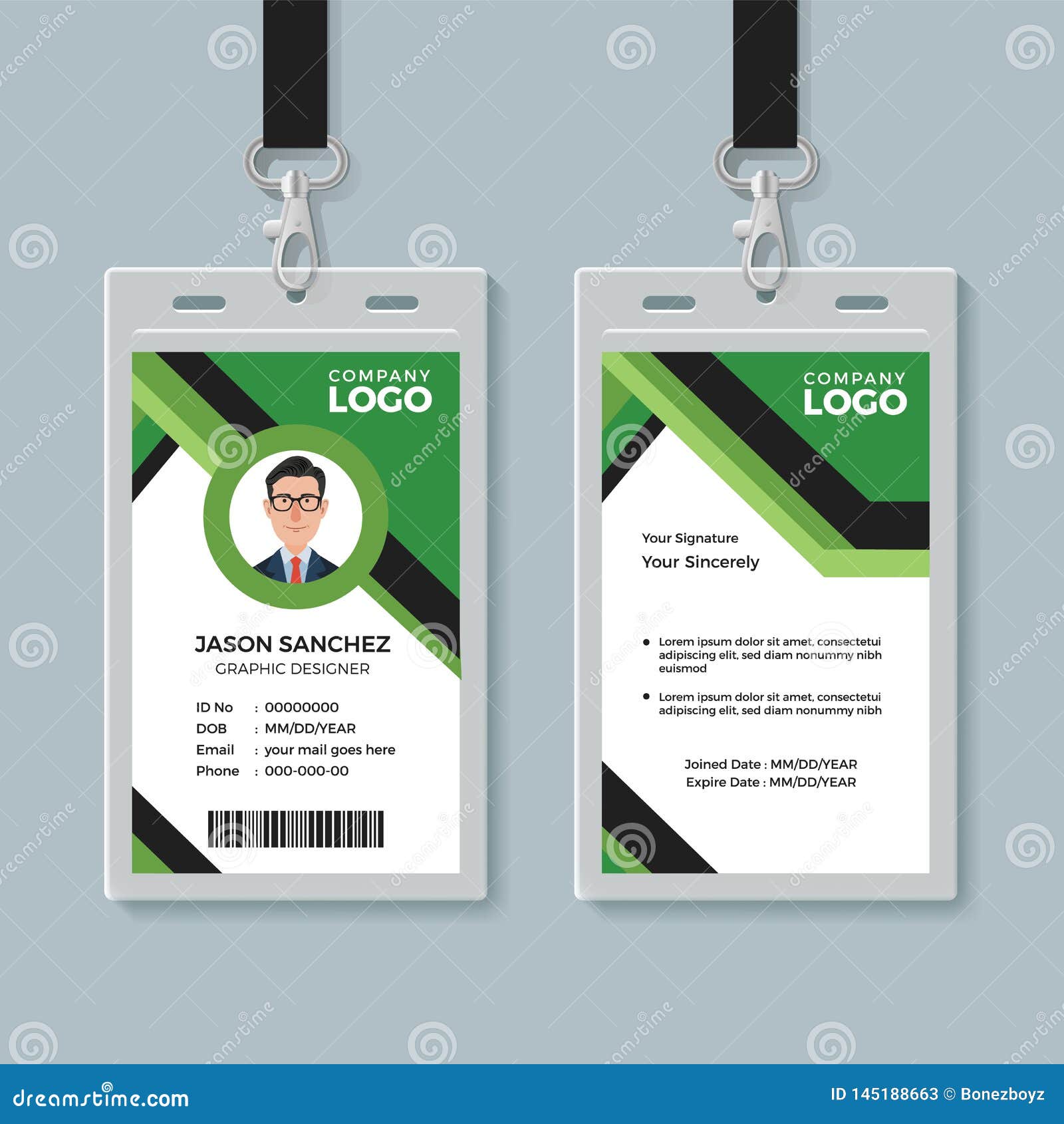 Simple Corporate Office Identity Card Design Template Stock Vector Inside Sample Of Id Card Template