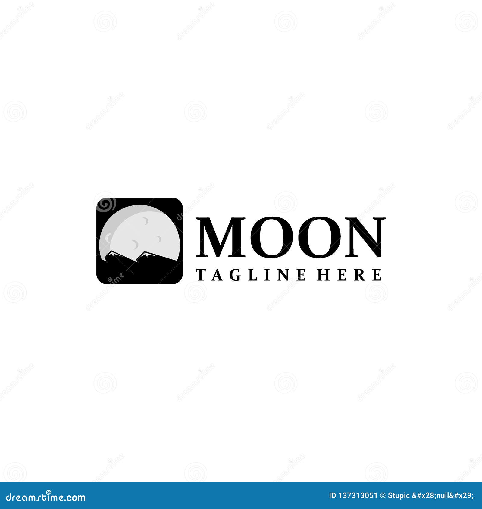 Simple And Creative Moon Logos Collection Stock Illustration ...