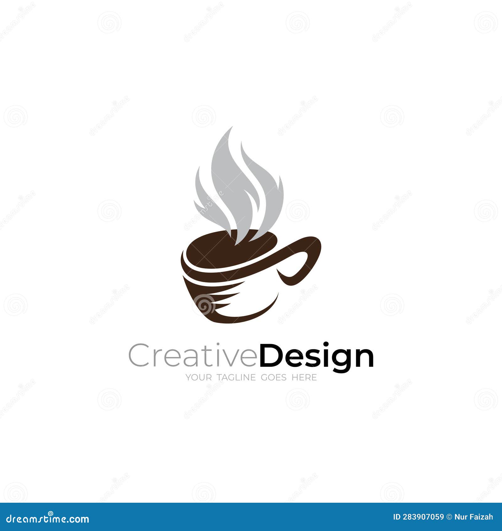 Simple Cup Icon with Cafe Design, Coffee Logo Template Stock Vector