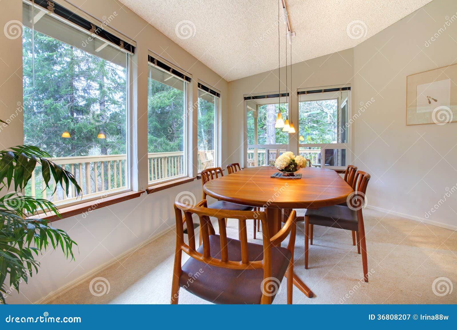 Simple Cute Dining Room Design Stock Image Image of american, room