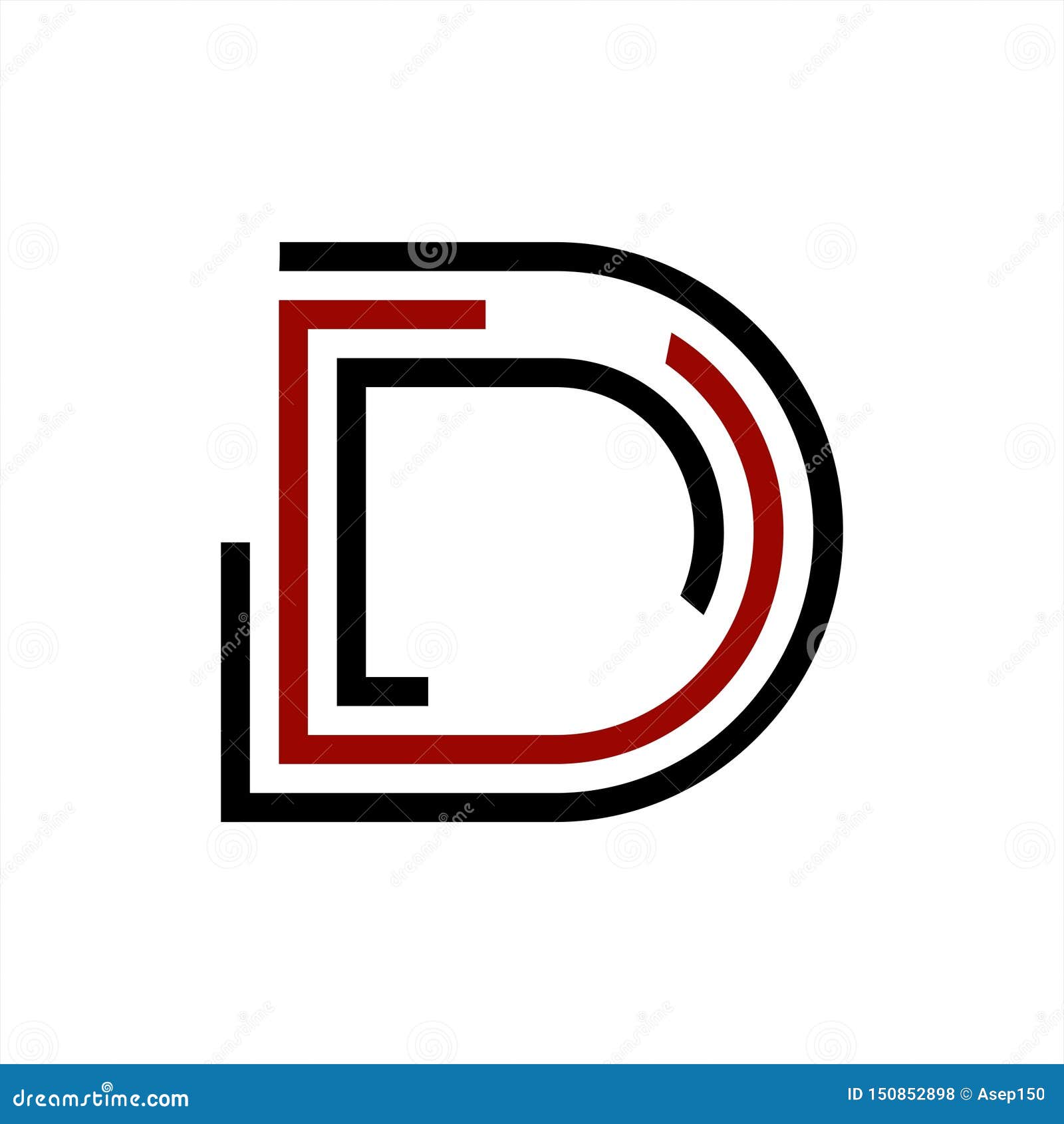 d, ddd, ccd, dcc initials geometric network line and digital data logo