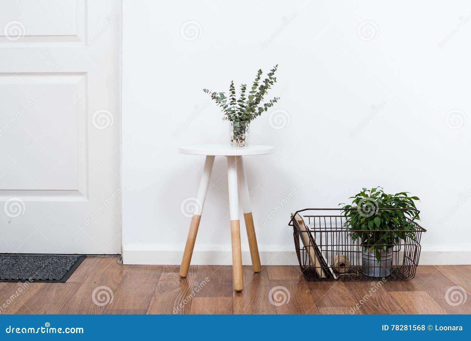 Simple Decor Objects Minimalist White Interior Stock Photo
