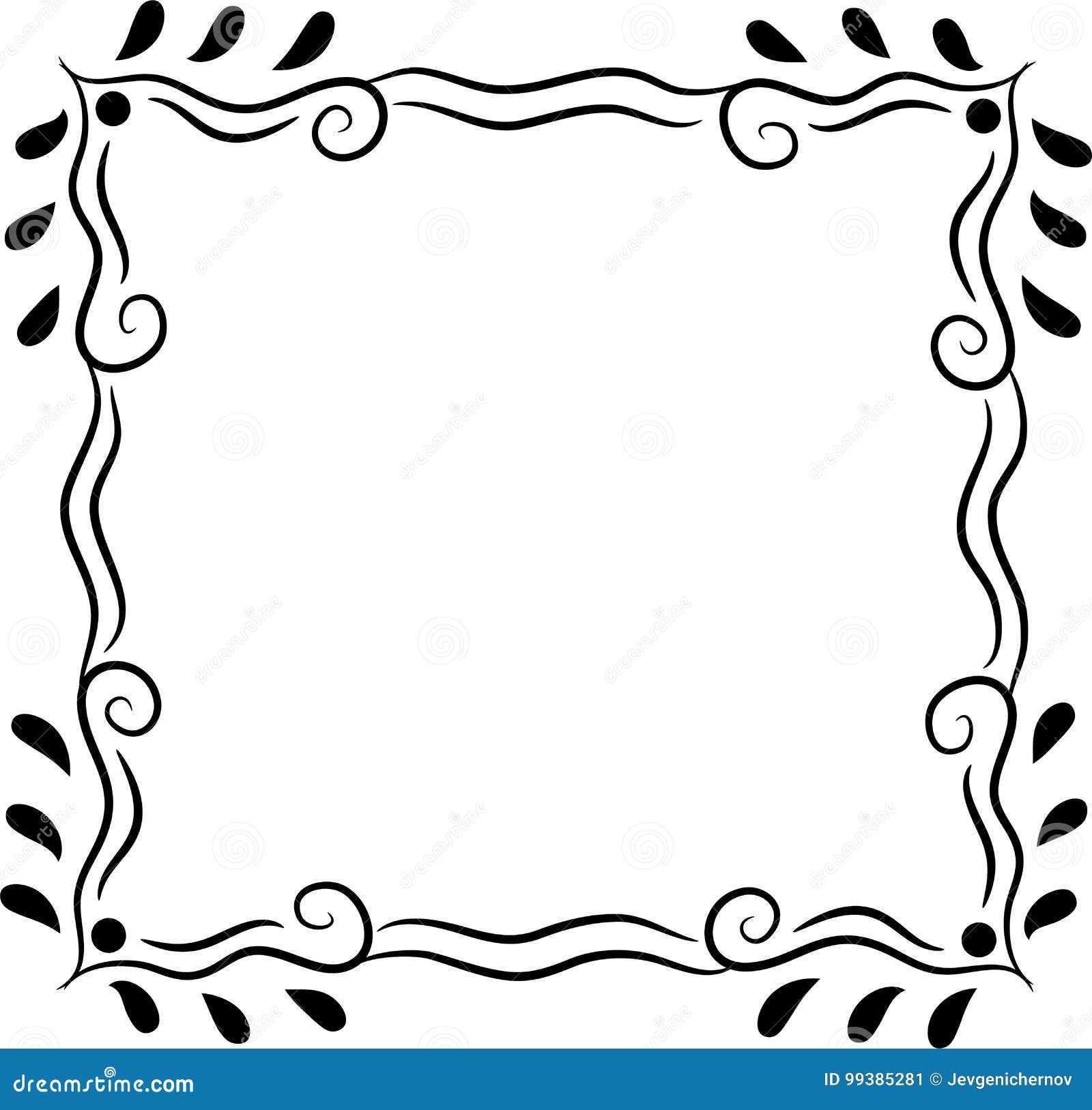 Download Simple Decorative Sqaure Frame Isolated On White Stock ...