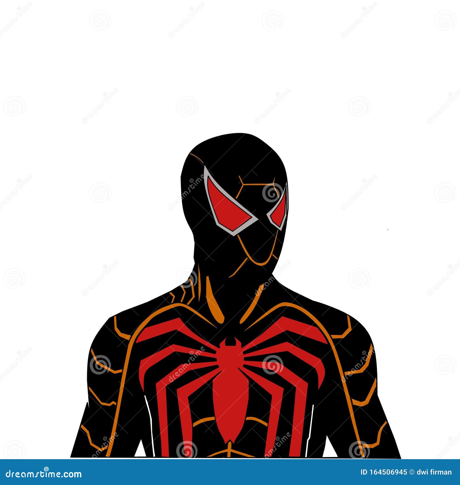Simple Design of Illustration Spiderman Black Patches Red and Oreng  Editorial Image - Illustration of black, oreng: 164506945