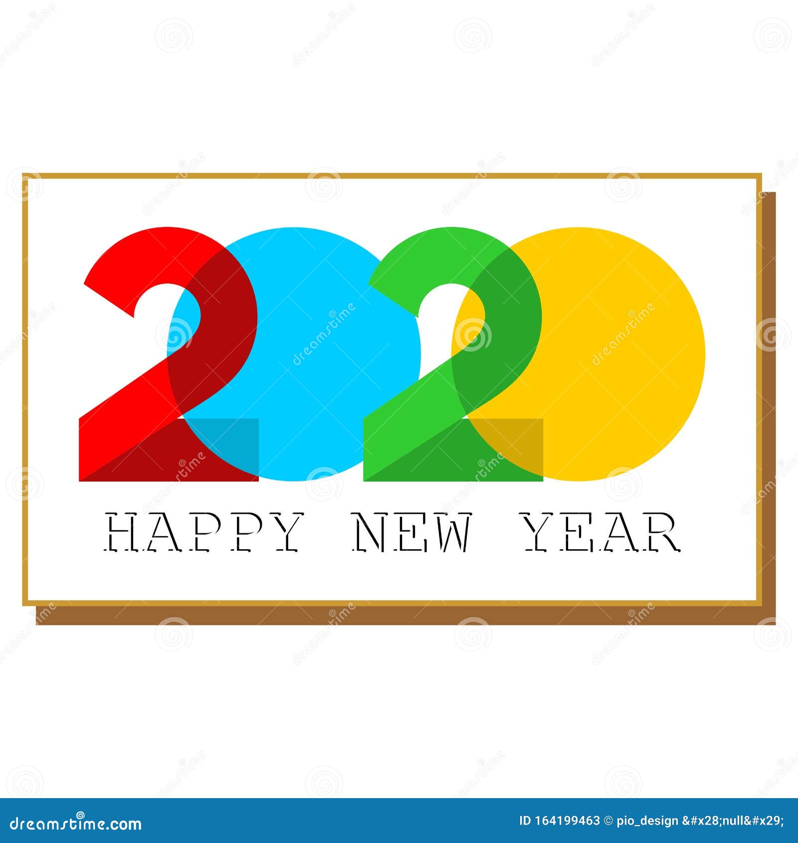 Simple Design Logo Happy New Year 2020 Stock Image - Illustration of ...