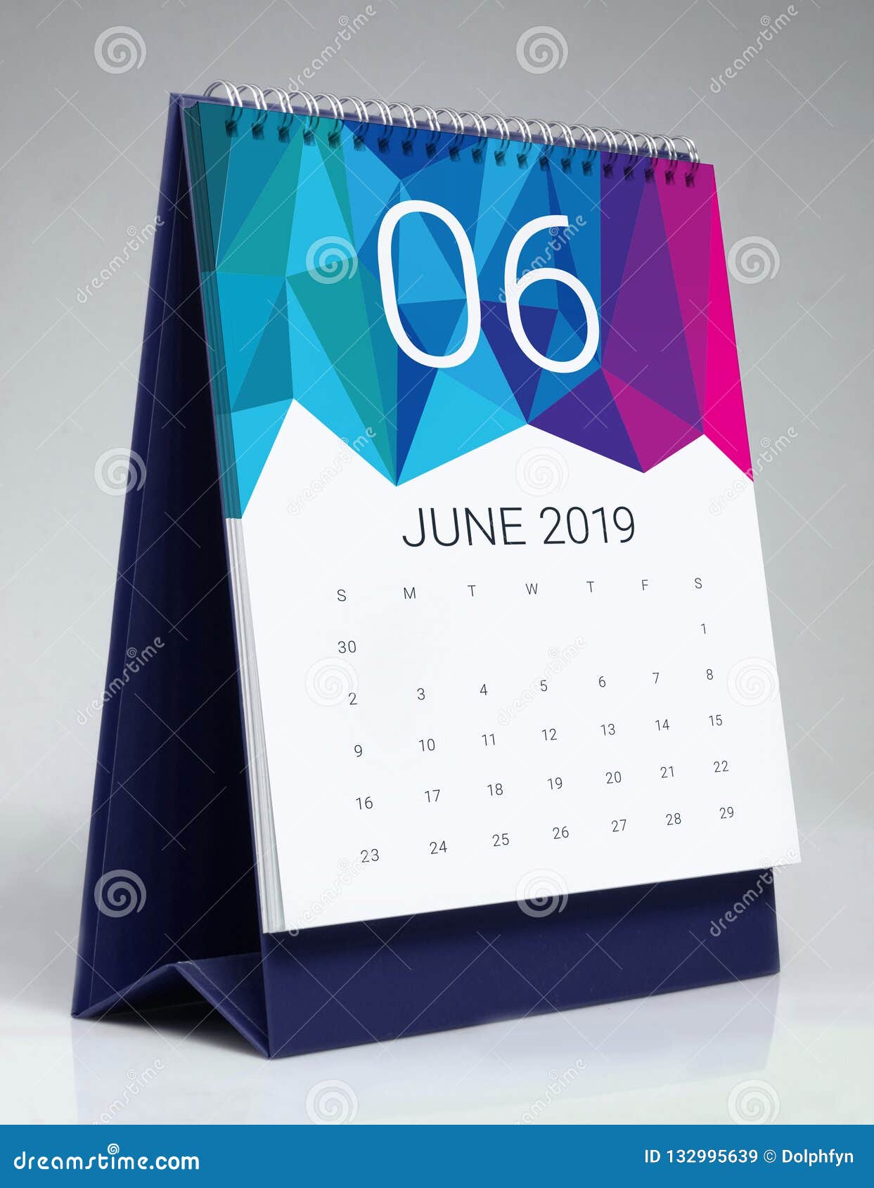 Simple Desk Calendar 2019 June Stock Image Image of year, date