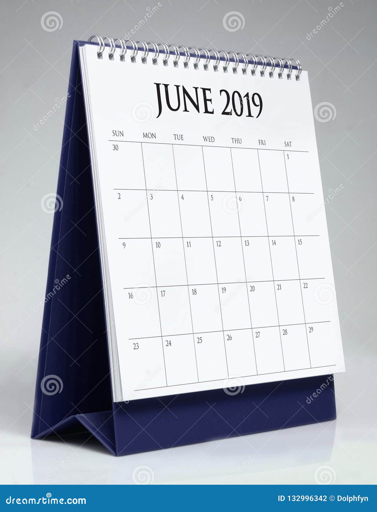 Simple Desk Calendar 2019 June Stock Photo Image of june, date