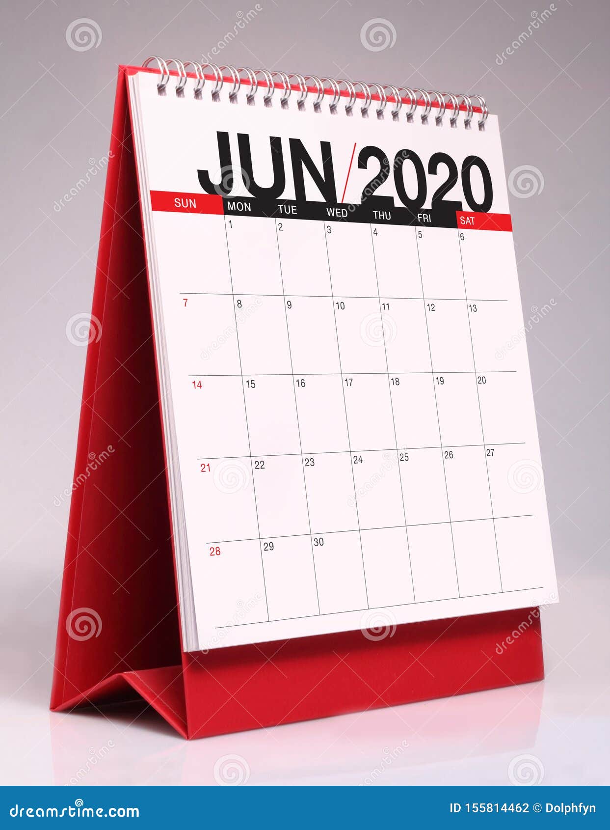 Simple Desk Calendar 2020 June Stock Photo Image of june, number