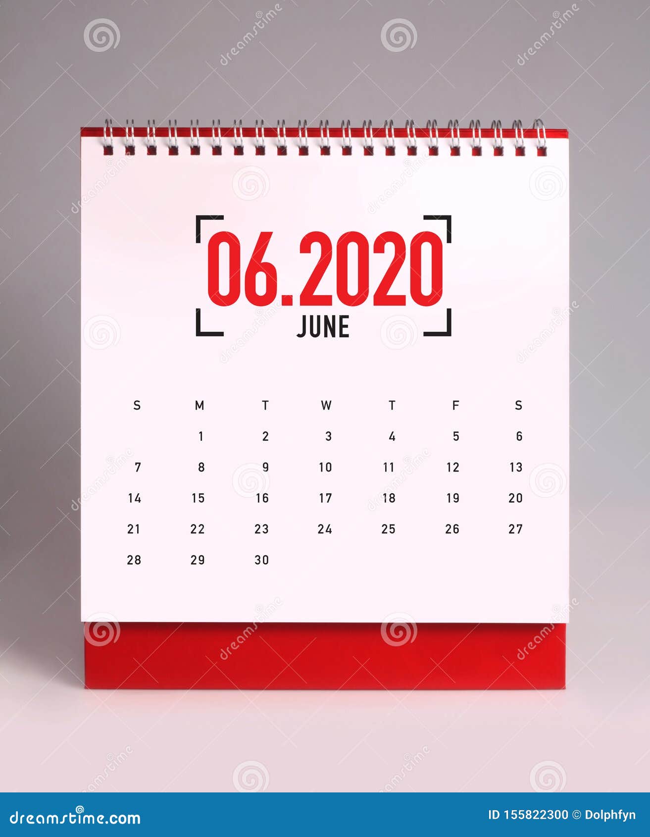 Simple Desk Calendar 2020 June Stock Photo Image of date, template