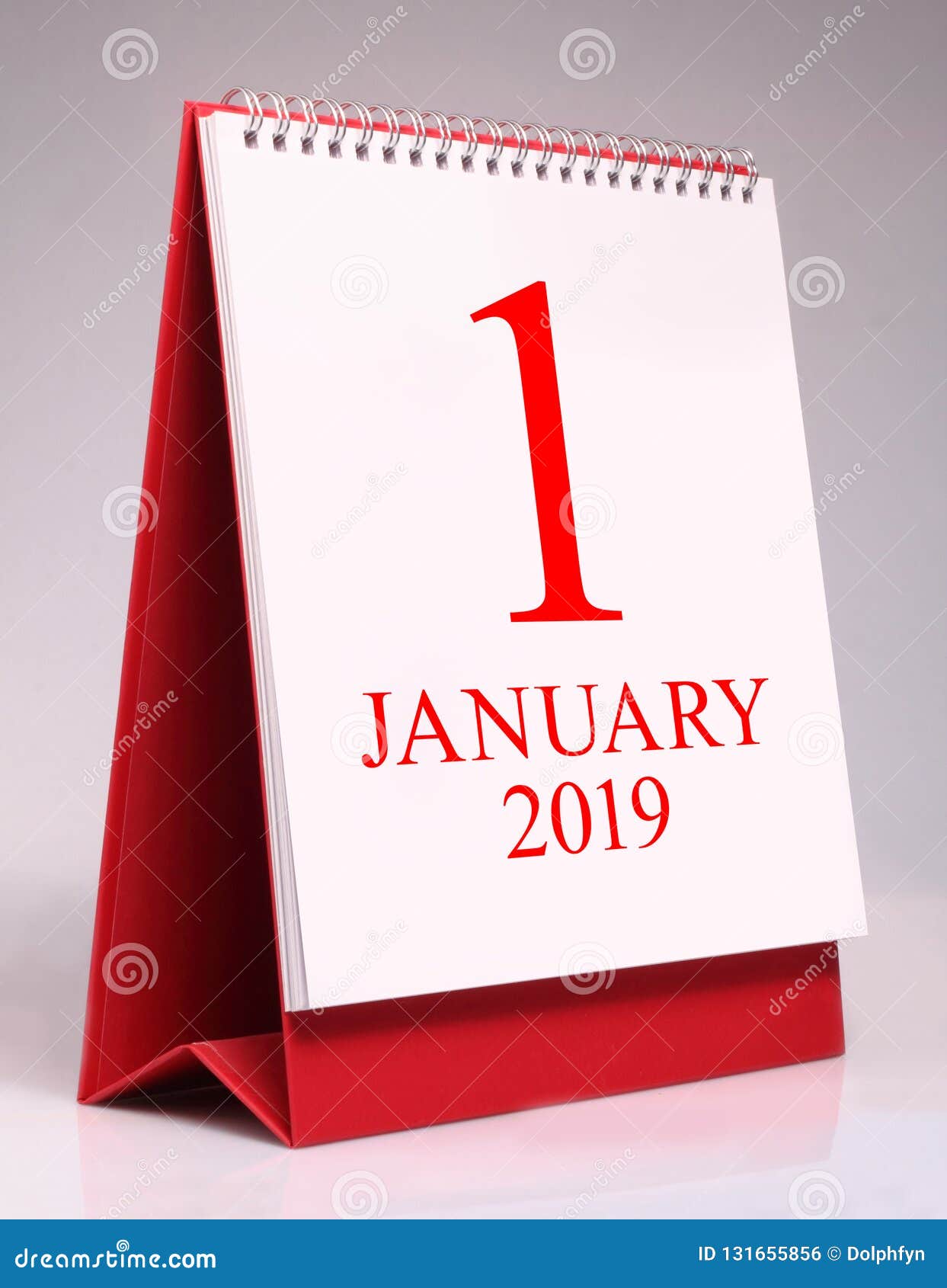 Simple Desk Calendar for New Year 2019. New Year is the First Day of
