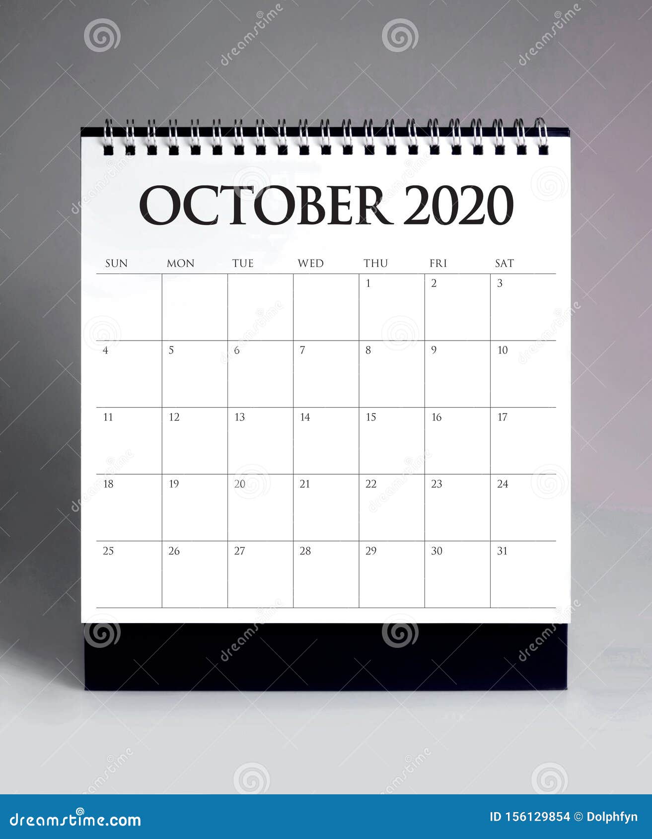 Simple Desk Calendar 2020 October Stock Photo Image of desk, simple