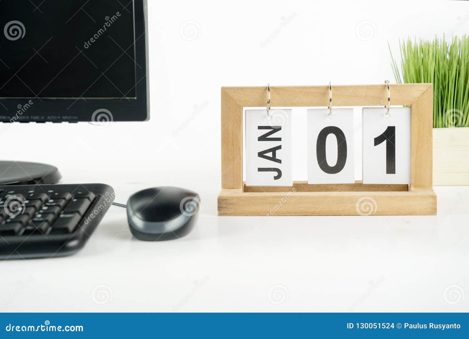 Simple Desk Calendar for 2019 on Office Desk Stock Photo Image of