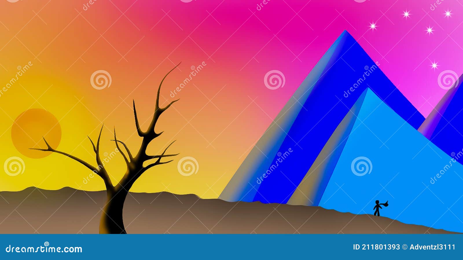 Simple Digital Hand Draw Background Stock Illustration - Illustration