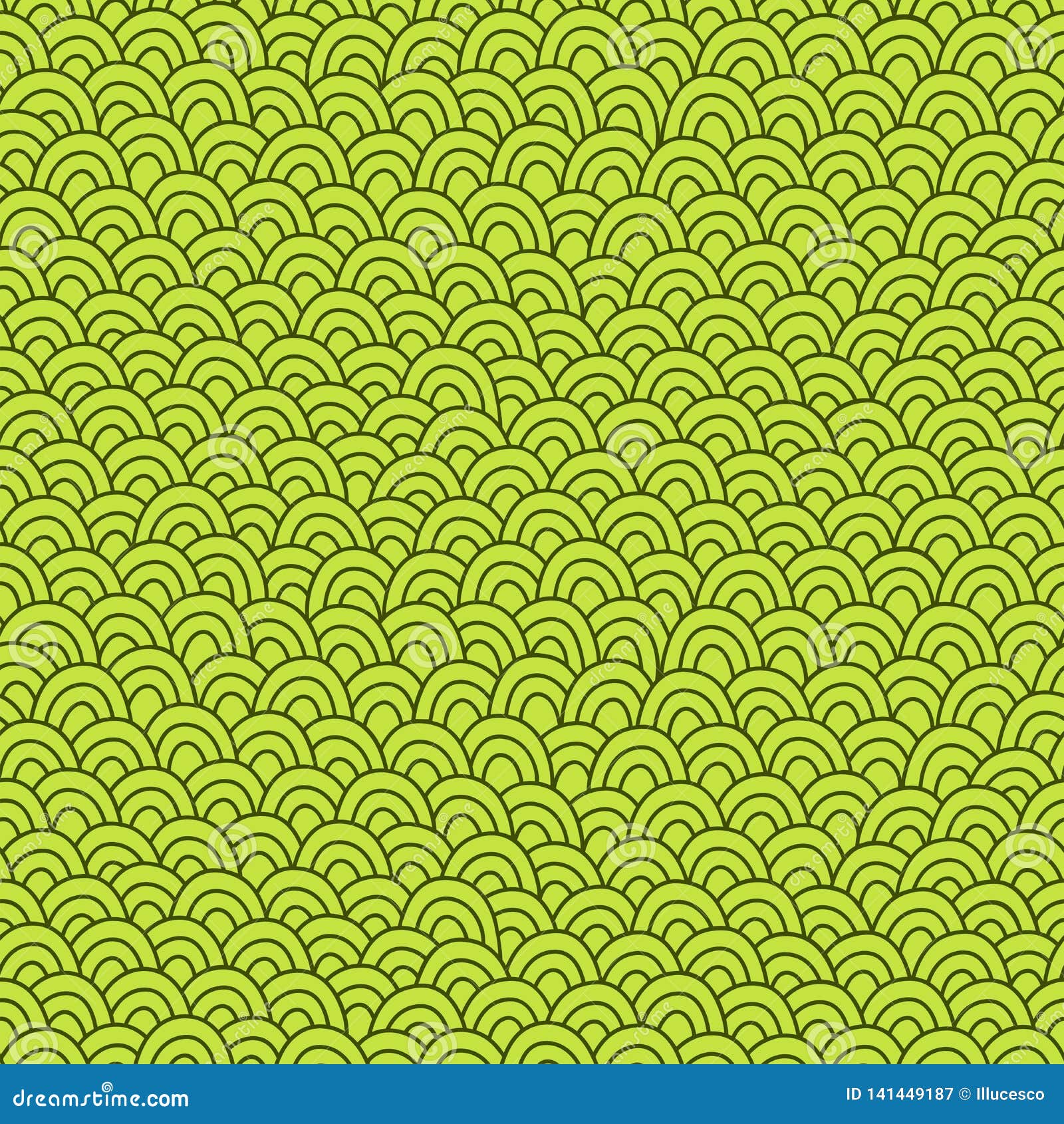 Simple Doodle Green Pattern Abstract Grass Seamless Background Stock