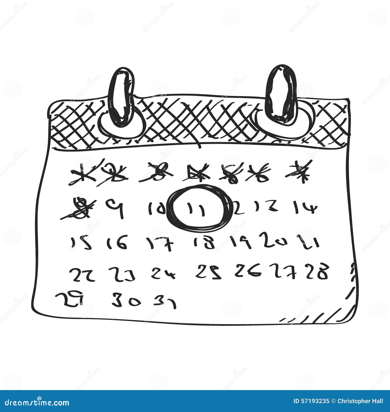 Simple Doodle Of A Calendar Stock Vector Illustration Of Clipart