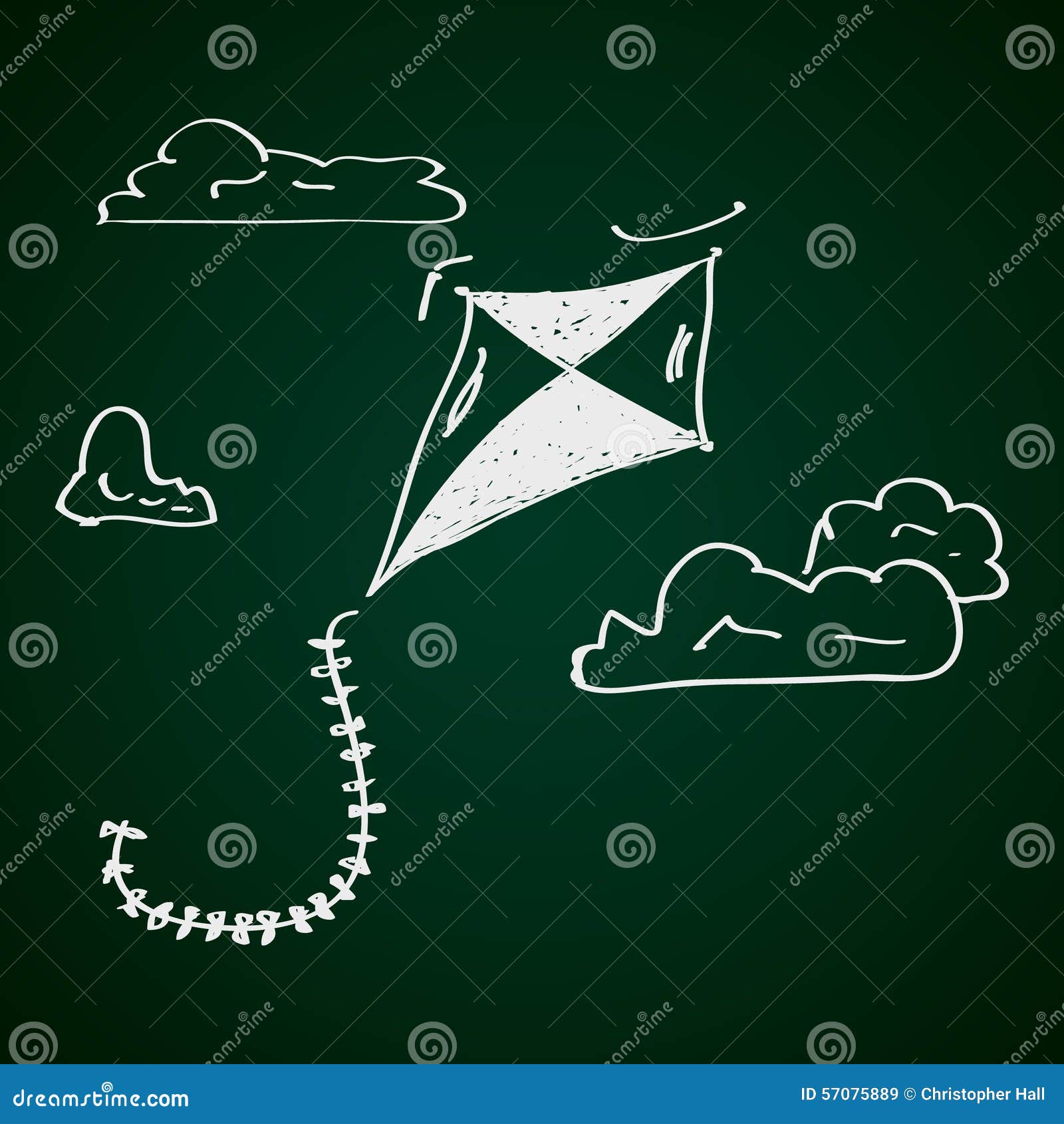 Simple doodle of a kite stock vector. Illustration of symbol 57075889