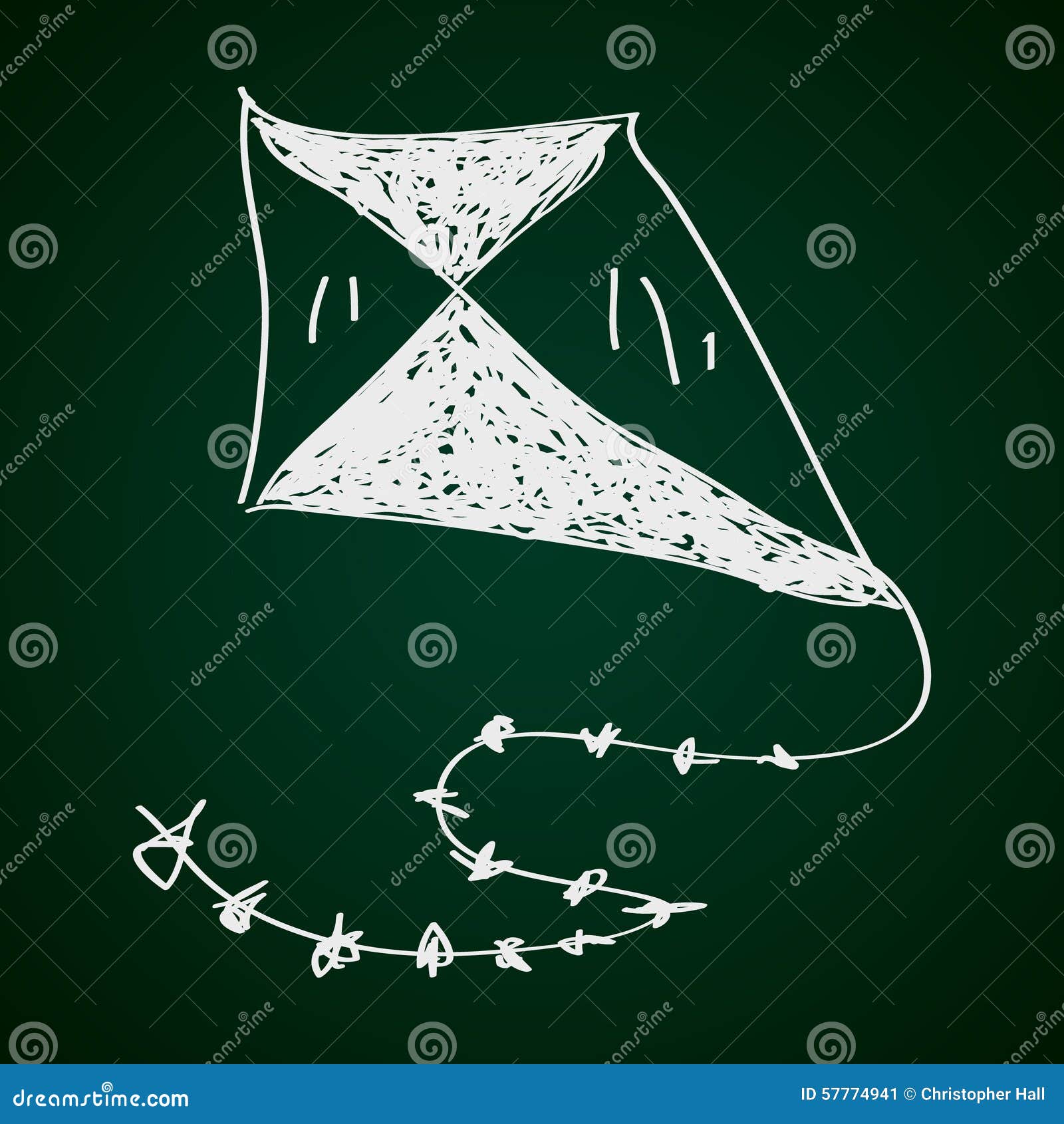 Simple doodle of a kite stock vector. Illustration of sketch 57774941
