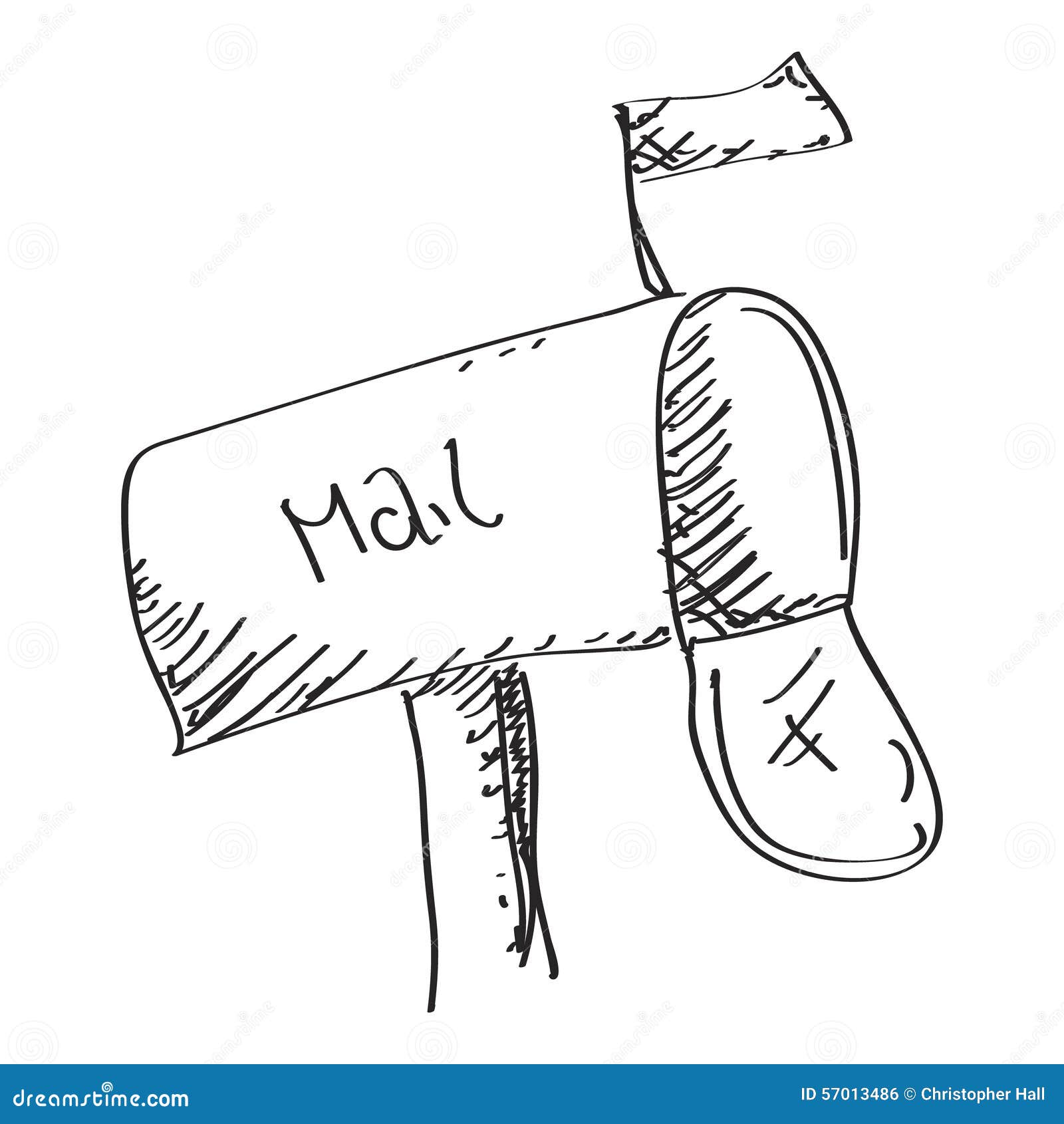 Simple Doodle Of A Mailbox Cartoon Vector 57000479